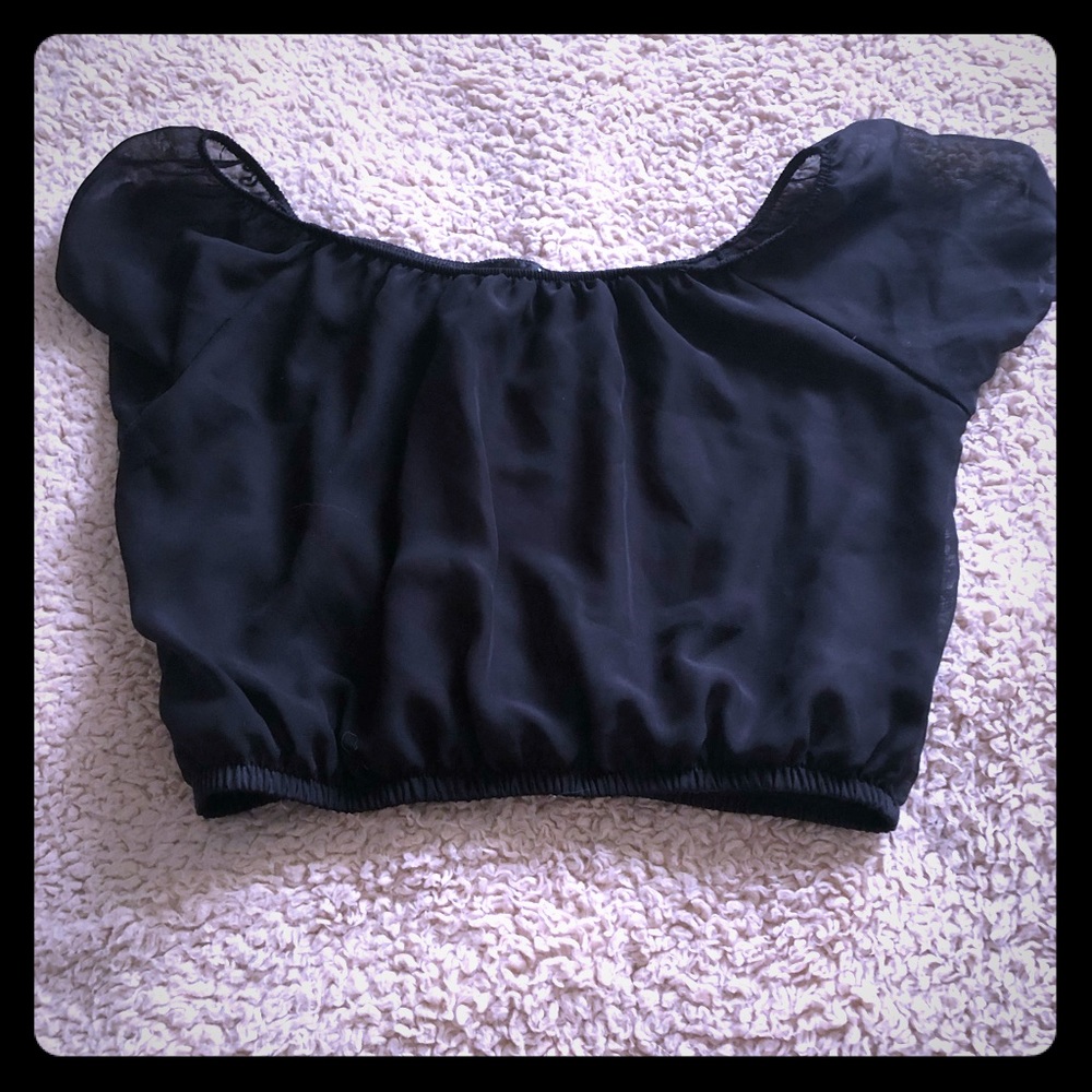 Sheer Black Crop Top